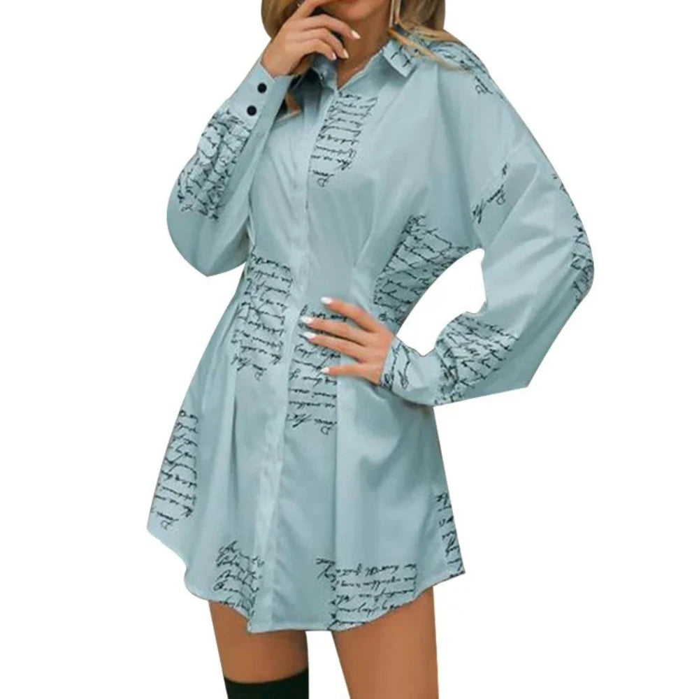 Long Sleeve Deep V Shirt Dress - Necessary Clothing Store
