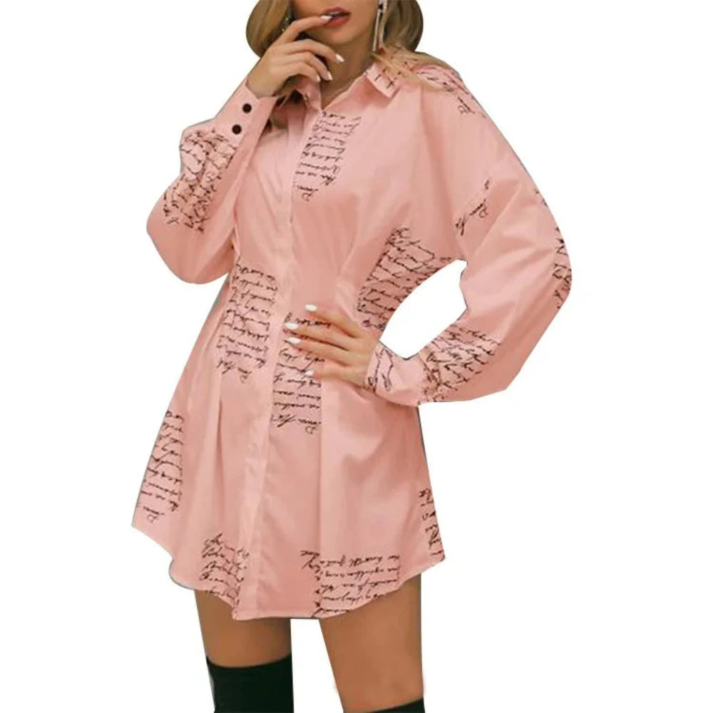 Long Sleeve Deep V Shirt Dress - Necessary Clothing Store