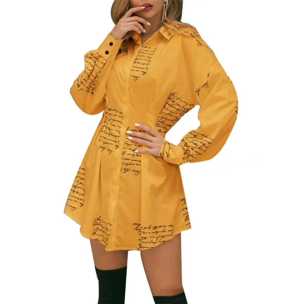 Long Sleeve Deep V Shirt Dress - Necessary Clothing Store