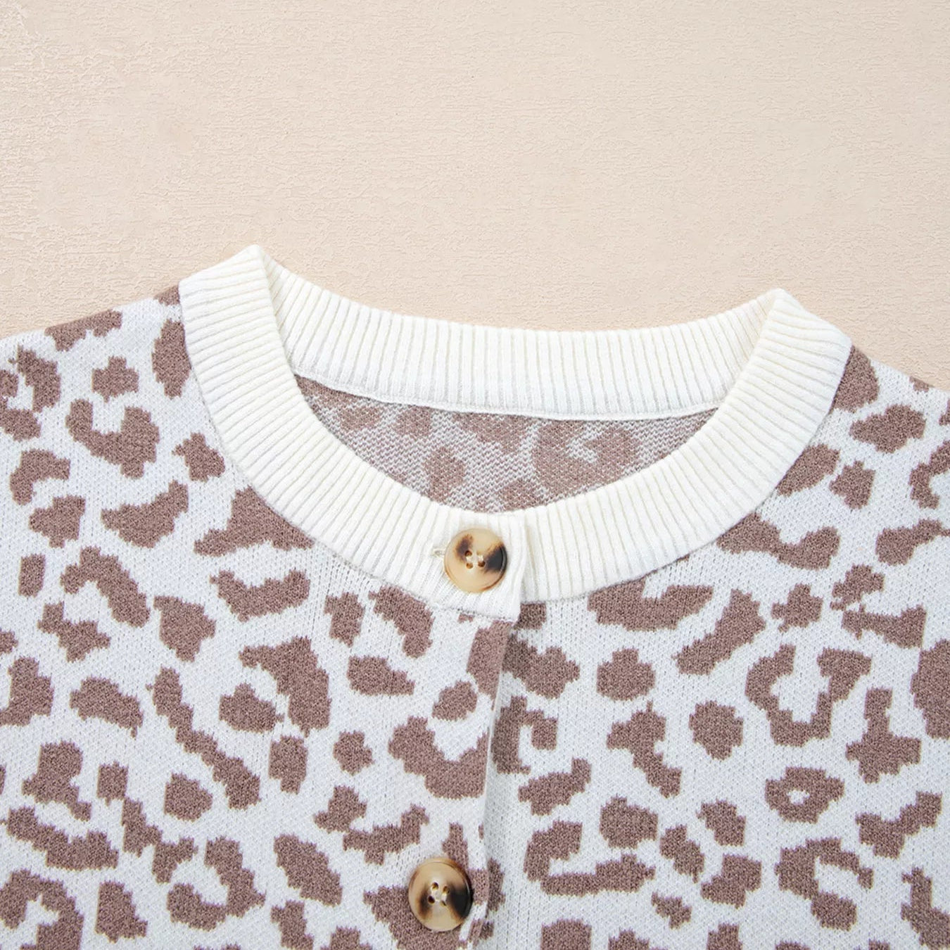 Leopard Drop Shoulder Chunky Knitted Cardigan | Necessary Clothing