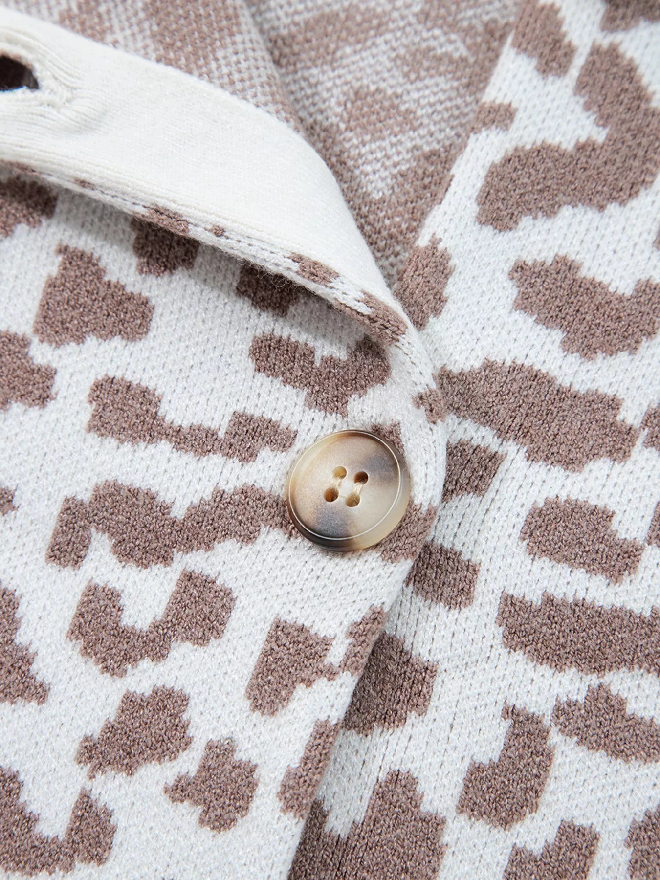 Leopard Drop Shoulder Chunky Knitted Cardigan | Necessary Clothing