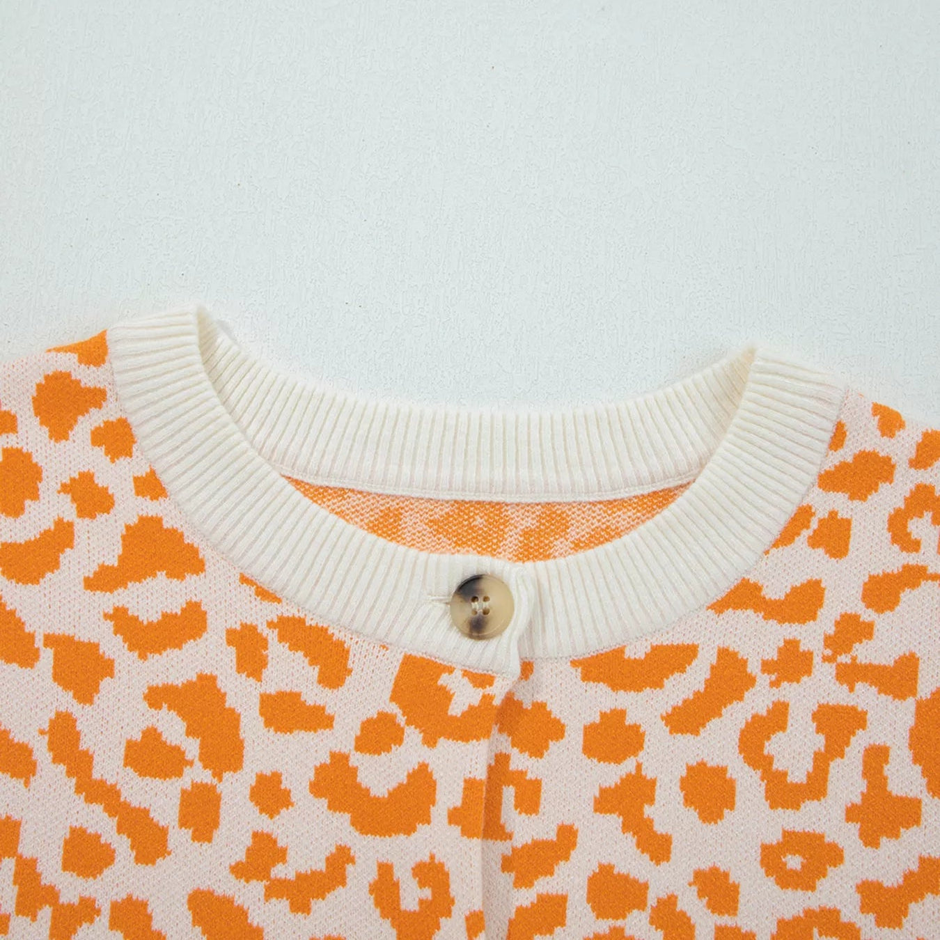 Leopard Drop Shoulder Chunky Knitted Cardigan | Necessary Clothing