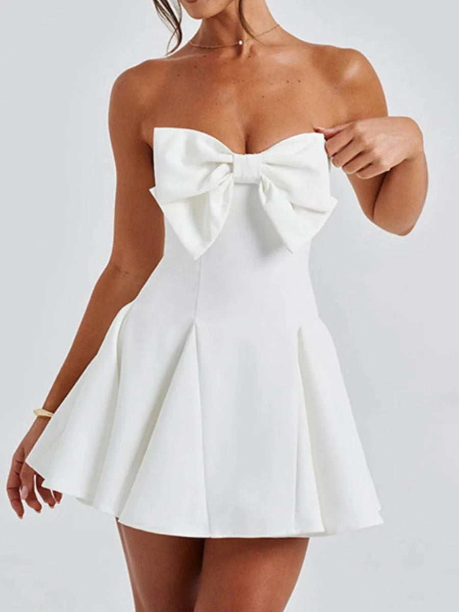 Bow Tube A - Line Mini Dress - Necessary Clothing