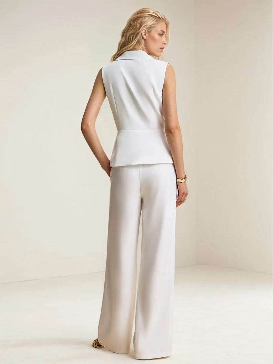 Button Up Vest and Pants Suit Set - Necessary Clothing