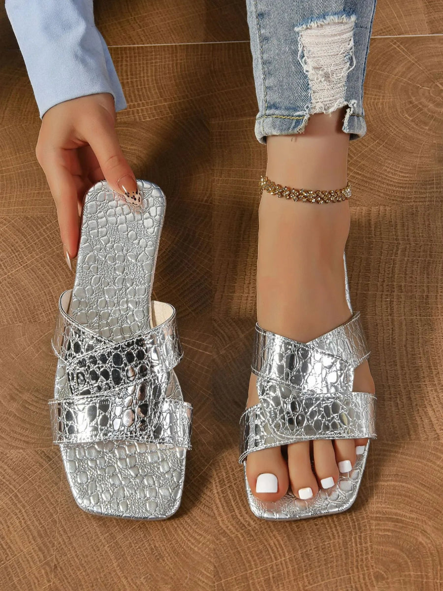 Cutout Open Toe Flats Slippers - Necessary Clothing