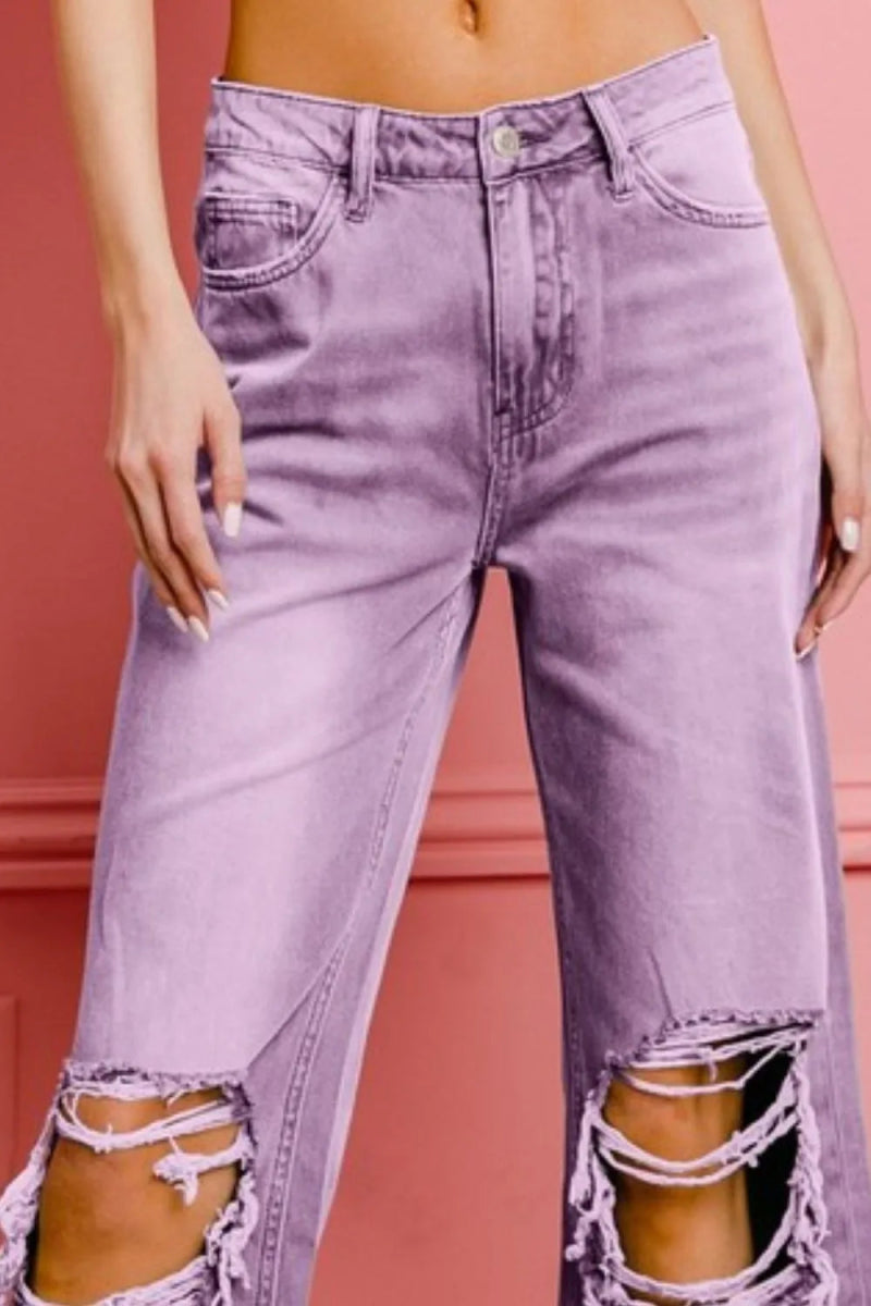 Distressed Vintage Washed Wide Leg Pants - Necessary Clothing