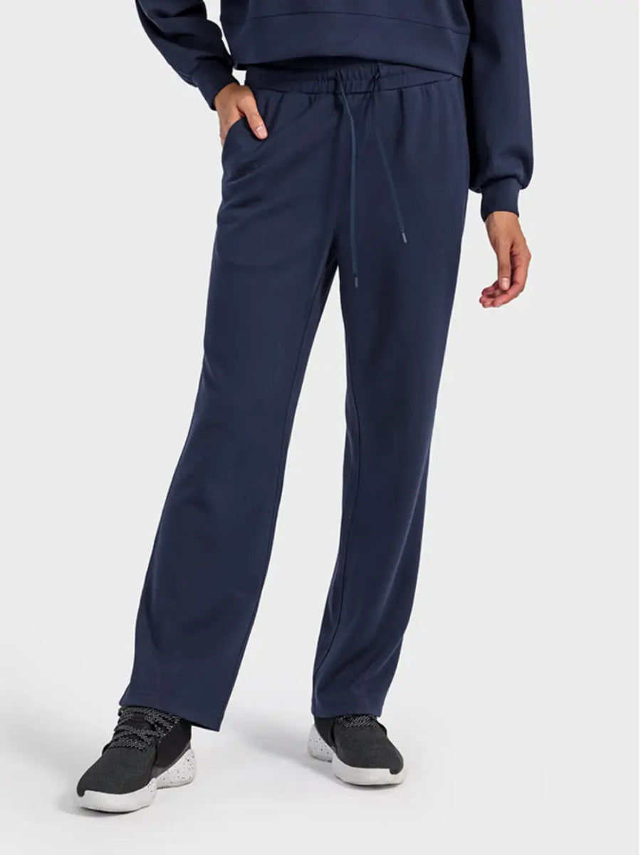 Drawstring Pocketed Sport Pants - Necessary Clothing