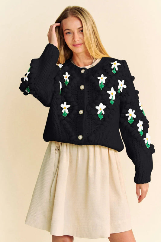 Floral Pattern Button Down Cardigan - Necessary Clothing