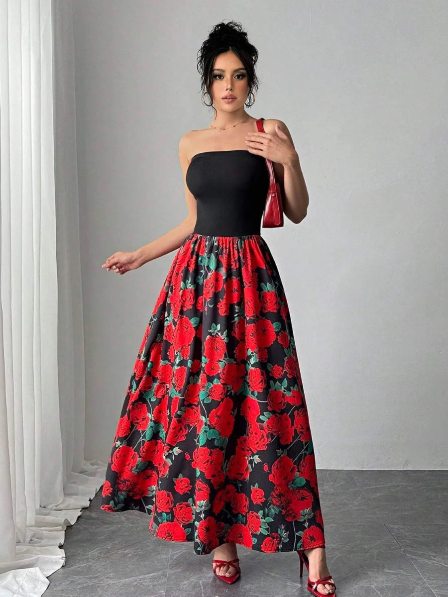 Floral Tube Stretchy Maxi Dress - Necessary Clothing