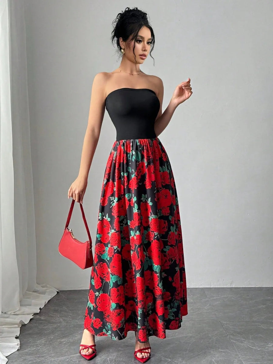 Floral Tube Stretchy Maxi Dress - Necessary Clothing