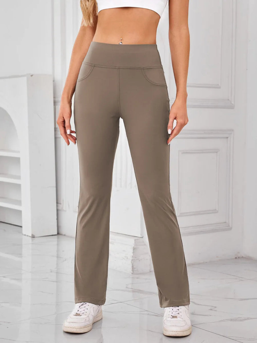 High Waist Active Pants with Pockets - Necessary Clothing