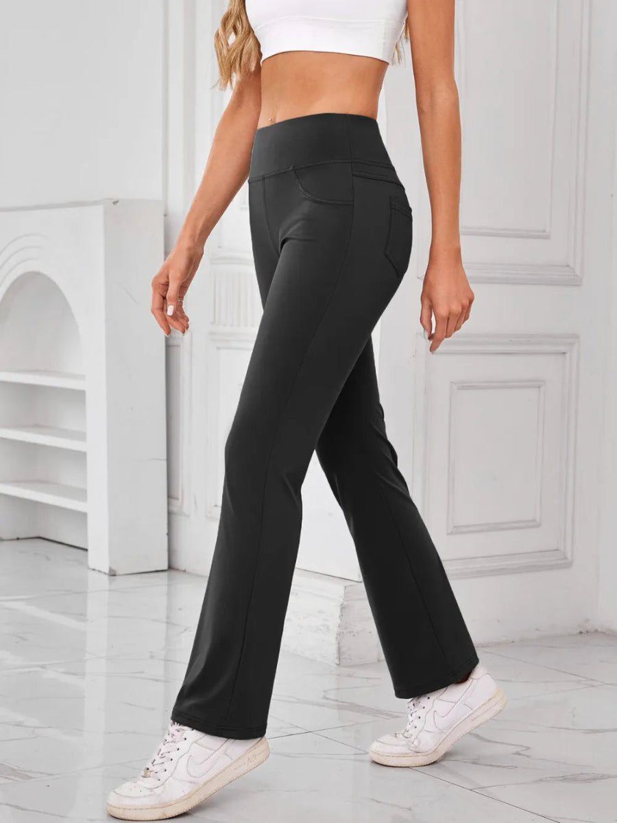 High Waist Active Pants with Pockets - Necessary Clothing