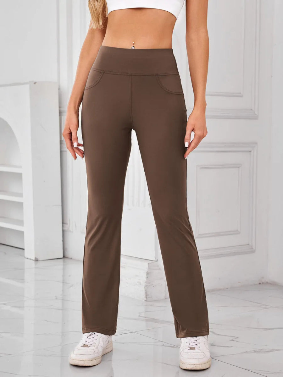 High Waist Active Pants with Pockets - Necessary Clothing