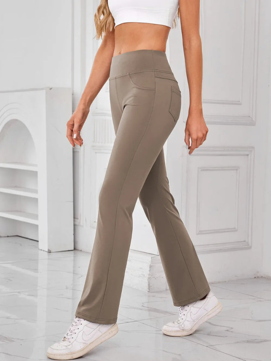 High Waist Active Pants with Pockets - Necessary Clothing