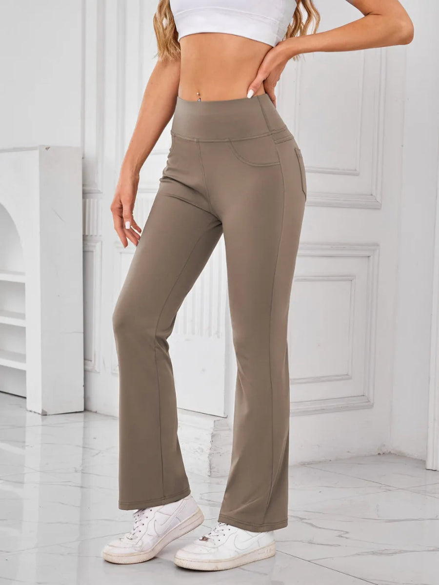 High Waist Active Pants with Pockets - Necessary Clothing