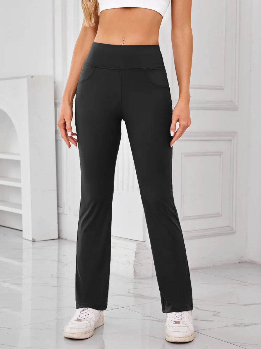 High Waist Active Pants with Pockets - Necessary Clothing