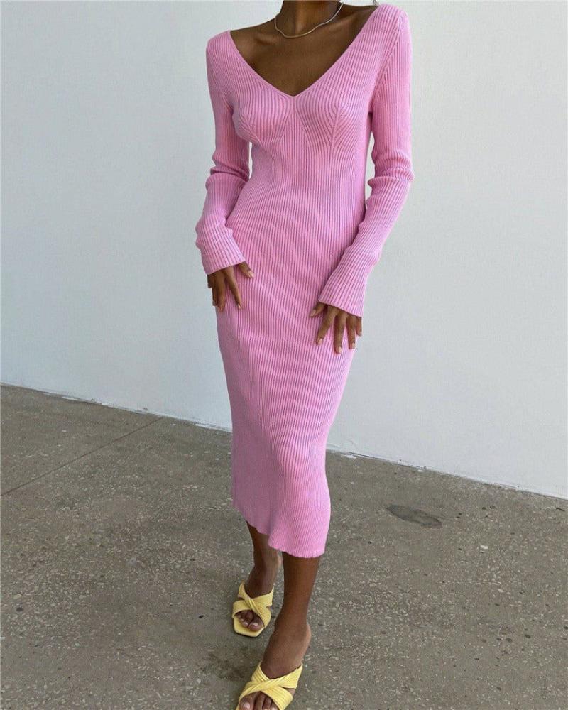 Knitted Elegant Maxi Bodycon Dress - Necessary Clothing