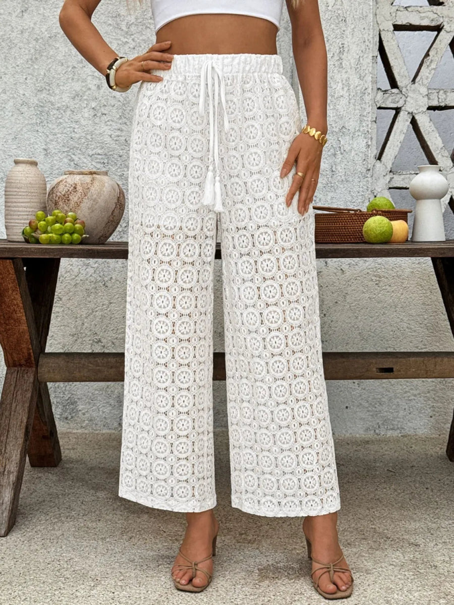 Lace Wide Leg Pants - Chic Fashion Trousers for Women's Wardrobe - Necessary Clothing