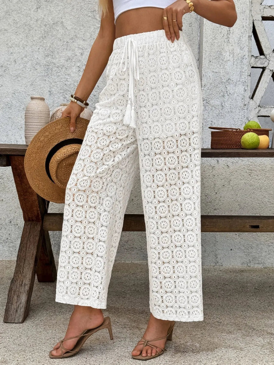 Lace Wide Leg Pants - Chic Fashion Trousers for Women's Wardrobe - Necessary Clothing