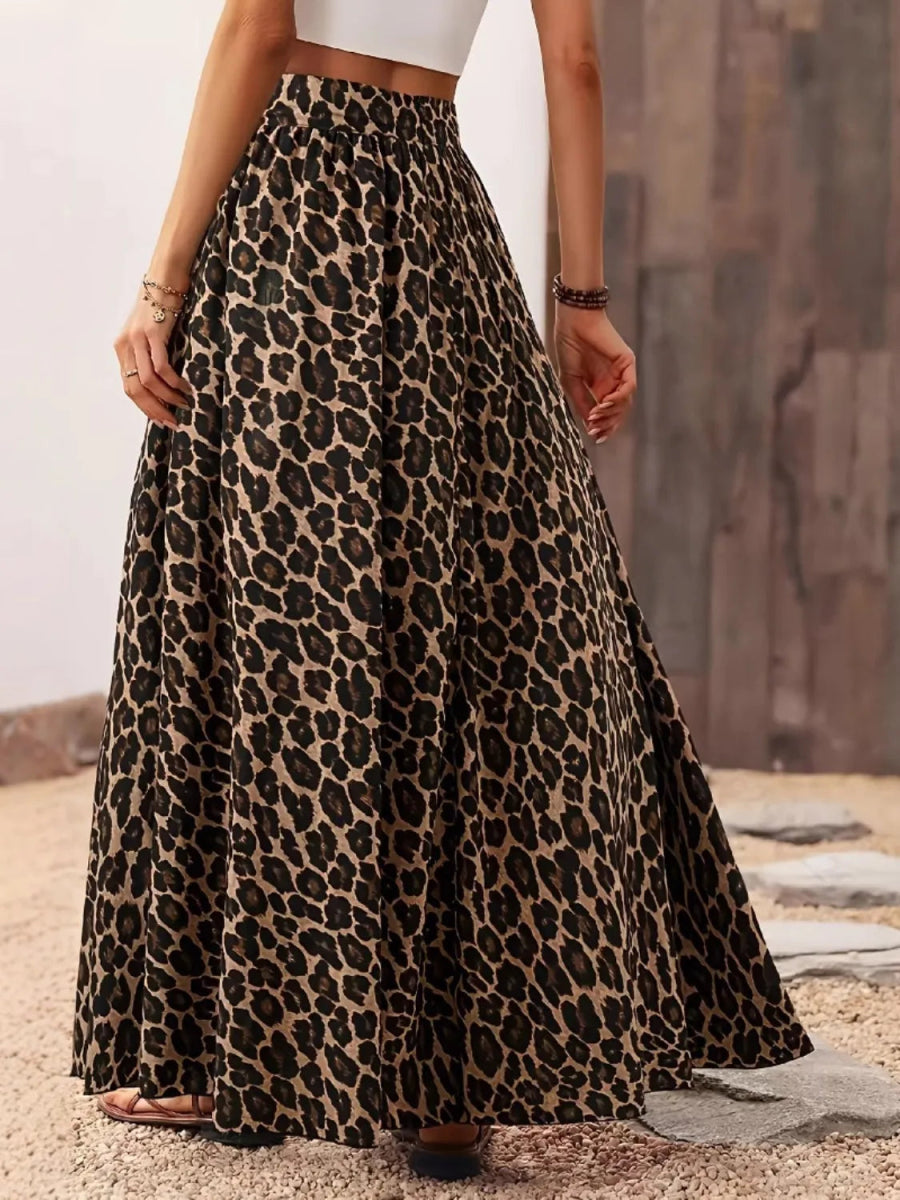 Women's Leopard Print Maxi Skirt: Stylish Outfit - Necessary Clothing