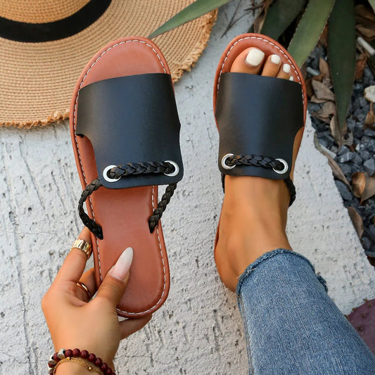 Comfortable Open Toe Flat Heels Sandals - Necessary Clothing