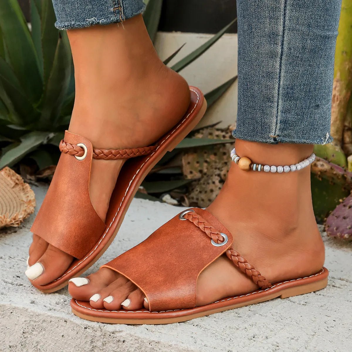 Comfortable Open Toe Flat Heels Sandals - Necessary Clothing