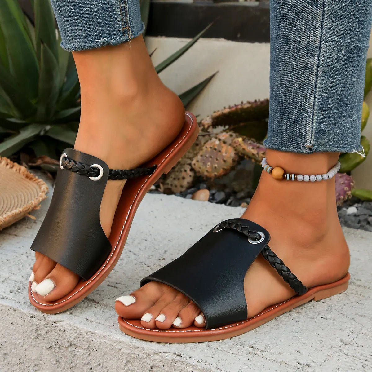 Comfortable Open Toe Flat Heels Sandals - Necessary Clothing