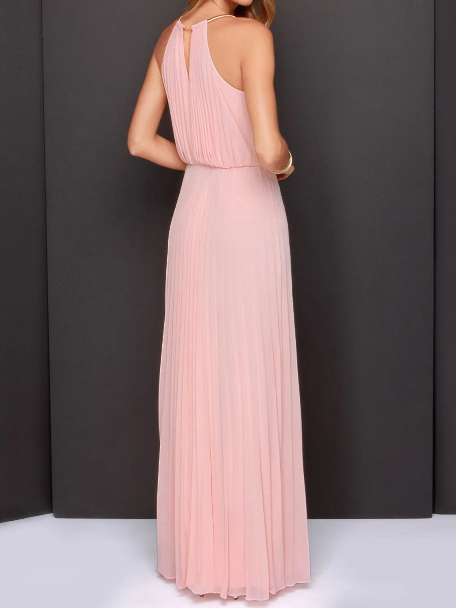 Pleated Sleeveless Maxi Cami Dress - Necessary Clothing