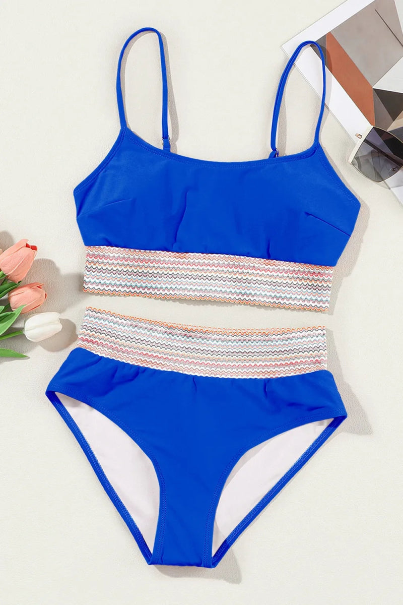 Scoop Neck Spaghetti Strap Bikini Set - Necessary Clothing