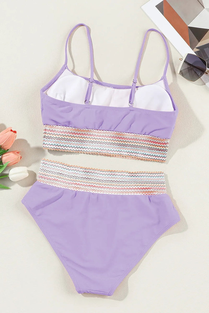 Scoop Neck Spaghetti Strap Bikini Set - Necessary Clothing