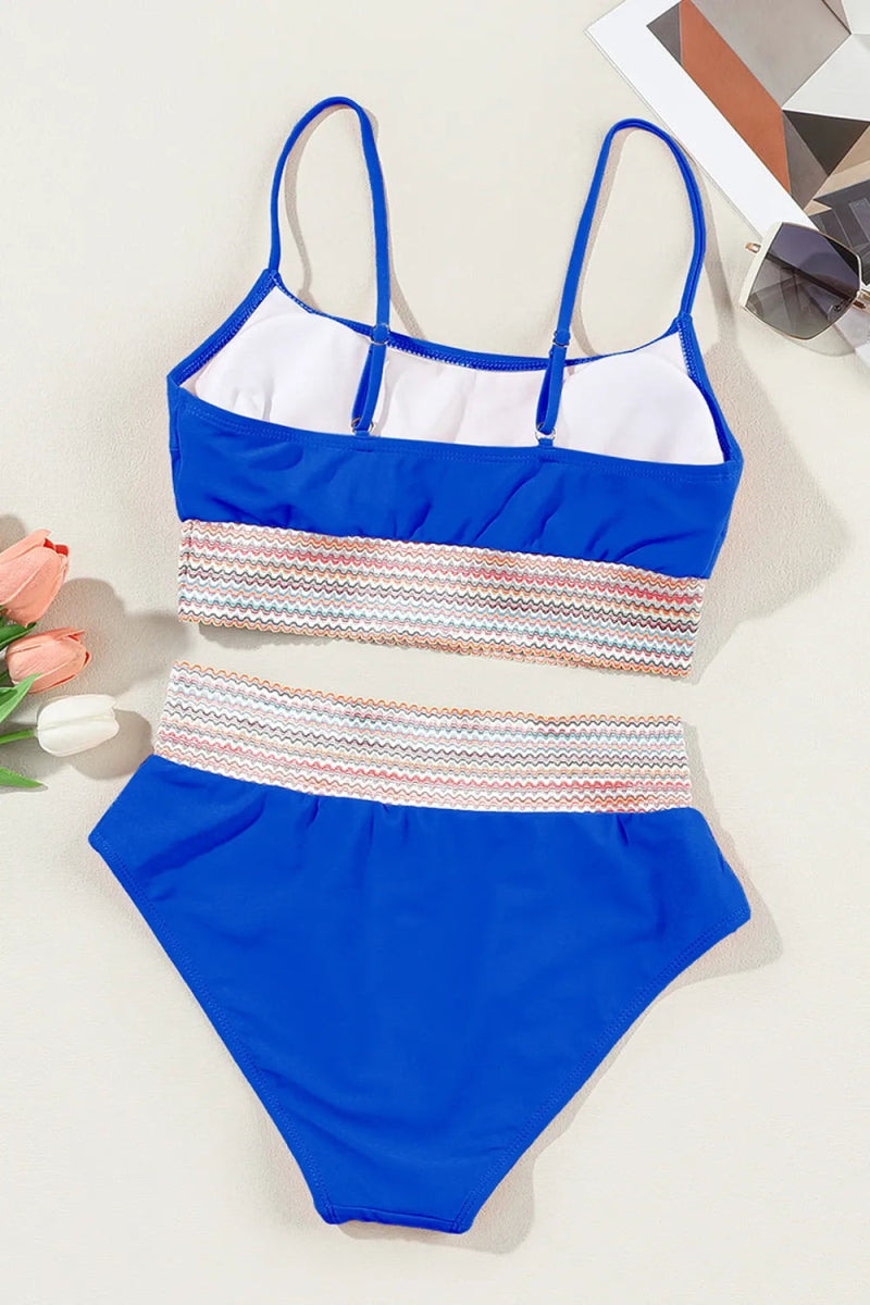 Scoop Neck Spaghetti Strap Bikini Set - Necessary Clothing
