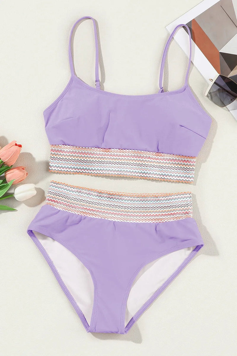 Scoop Neck Spaghetti Strap Bikini Set - Necessary Clothing