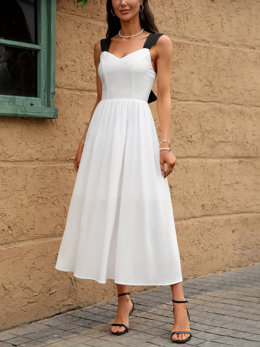 Sweetheart Neck Wide Strap Midi Dress - Necessary Clothing