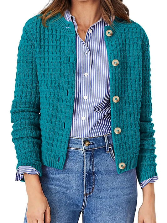 Textured Knit Button - Front Cardigan - Necessary Clothing