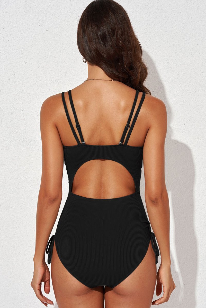 Tied Cutout Plunge One - Piece Swimsuit - Necessary Clothing