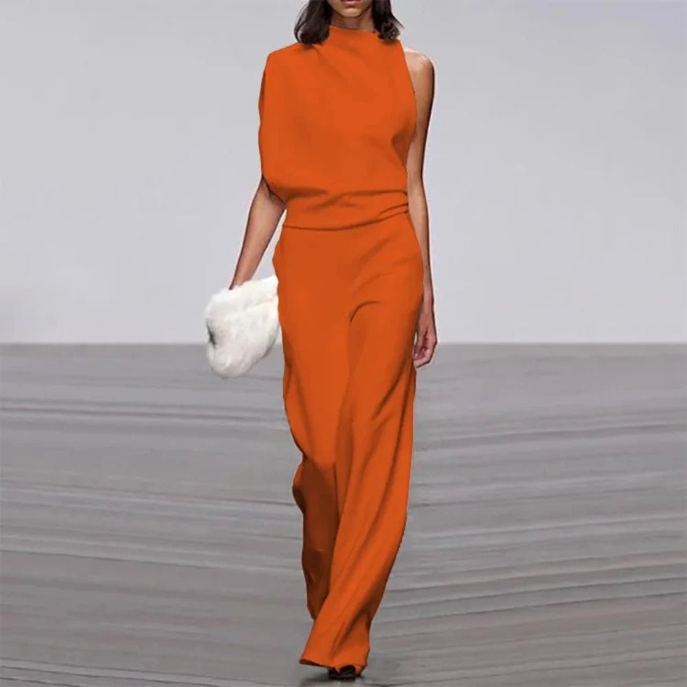 Wide Leg Romper Mid-Waist Jumpsuit - Necessary Clothing