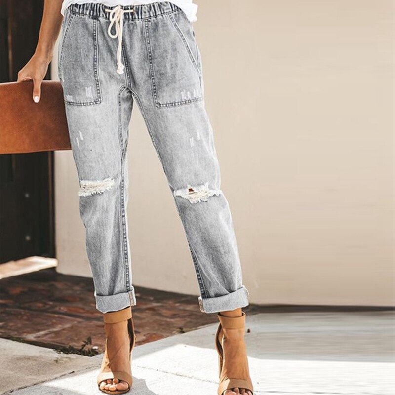 Mid Waist Boyfriend Ripped Jeans - Necessary Clothing Store