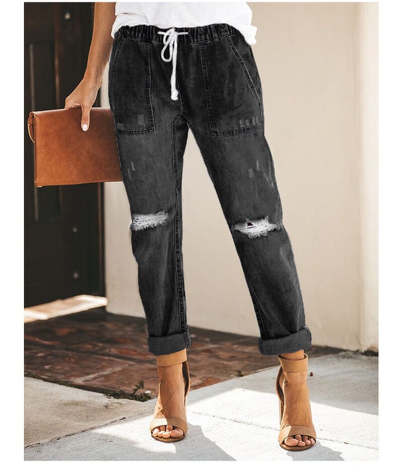 Mid Waist Boyfriend Ripped Jeans - Necessary Clothing Store