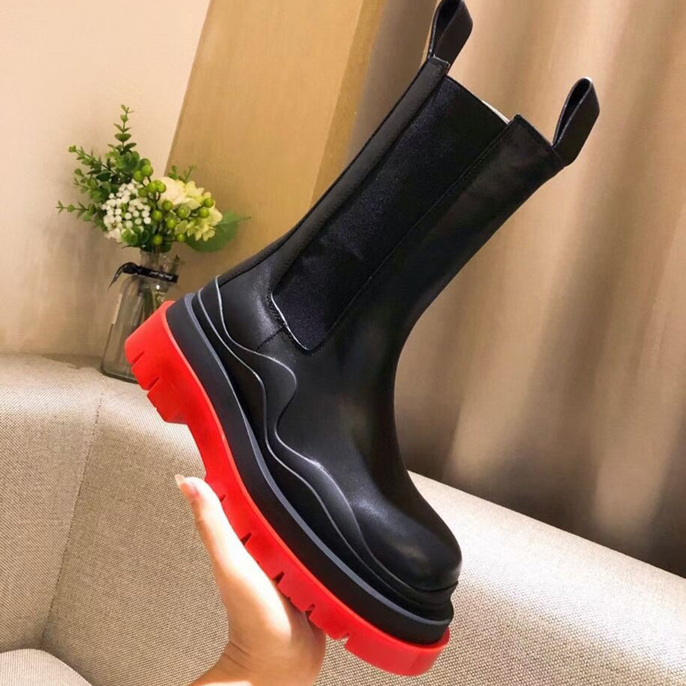 Luxury Platform Thick Bottom Real Leather Martin Boots - Necessary Clothing Store