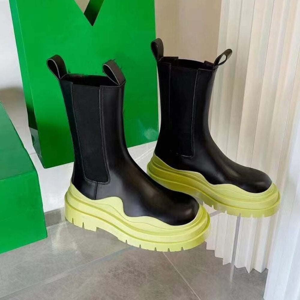 Luxury Platform Thick Bottom Real Leather Martin Boots - Necessary Clothing Store