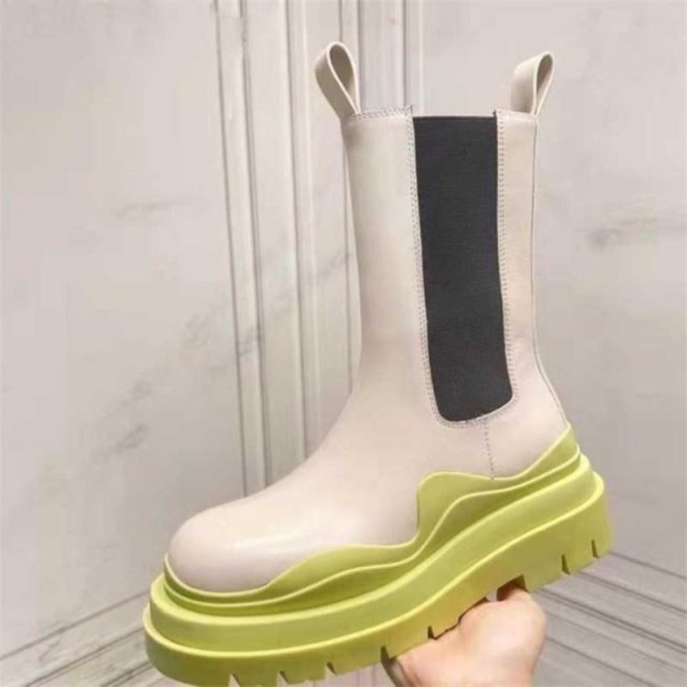 Luxury Platform Thick Bottom Real Leather Martin Boots - Necessary Clothing Store