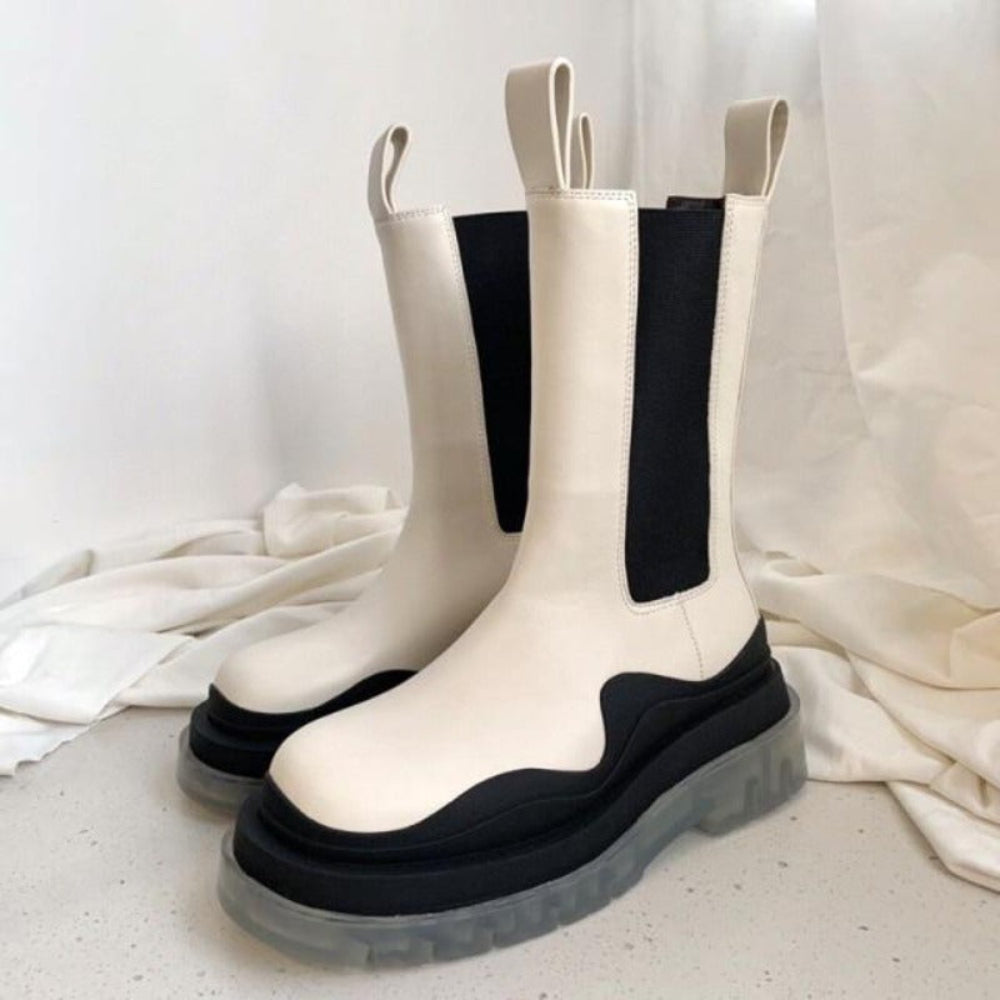 Luxury Platform Thick Bottom Real Leather Martin Boots - Necessary Clothing Store