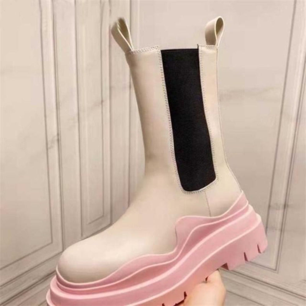 Luxury Platform Thick Bottom Real Leather Martin Boots - Necessary Clothing Store
