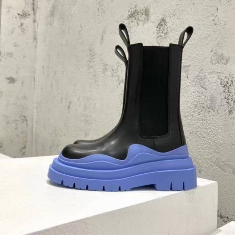 Luxury Platform Thick Bottom Real Leather Martin Boots - Necessary Clothing Store