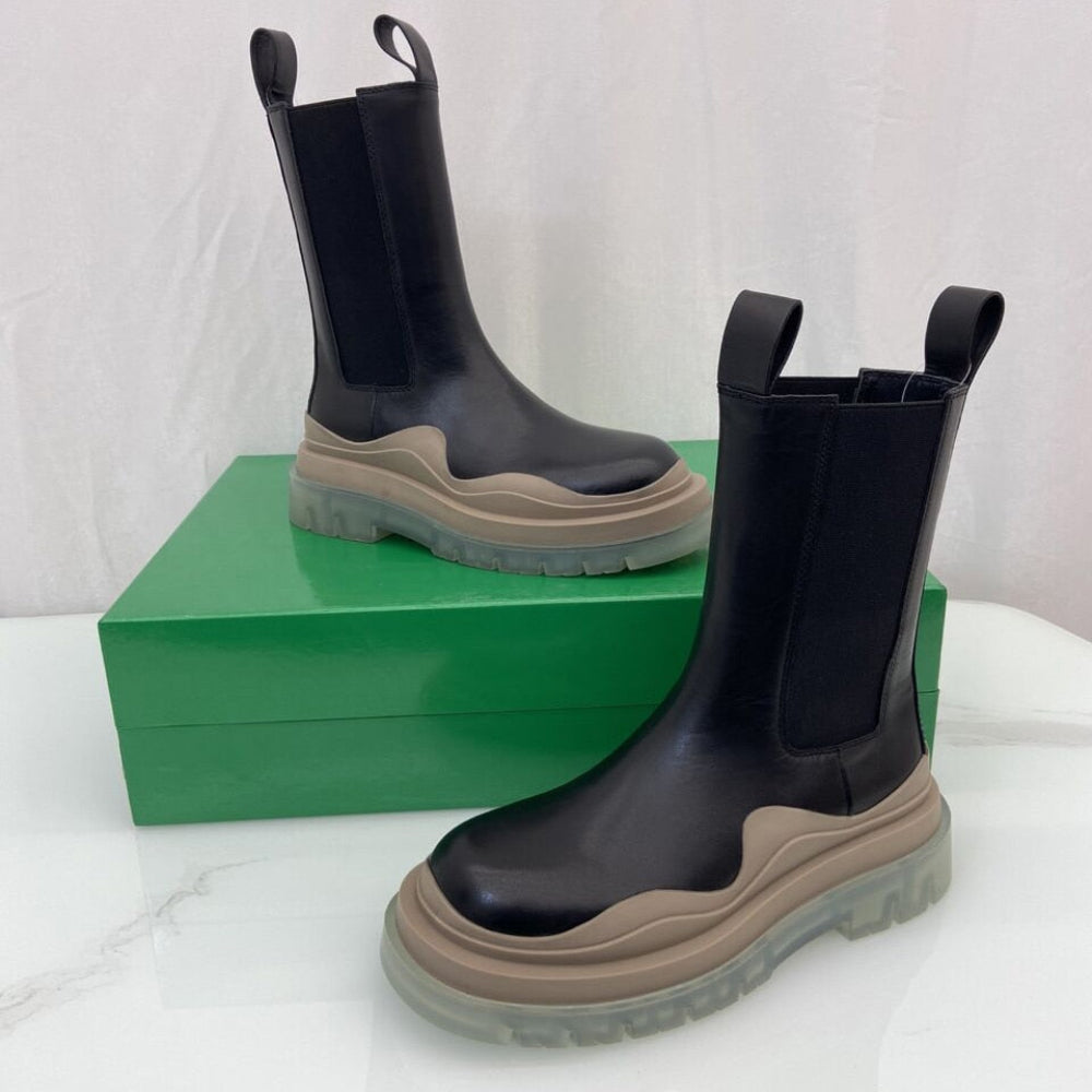 Luxury Platform Thick Bottom Real Leather Martin Boots - Necessary Clothing Store