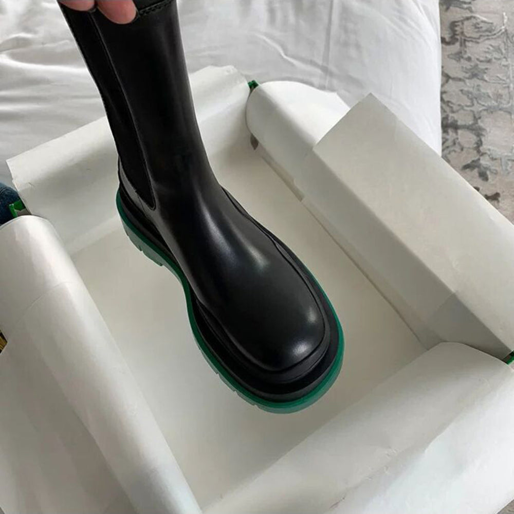 Luxury Platform Thick Bottom Real Leather Martin Boots - Necessary Clothing Store