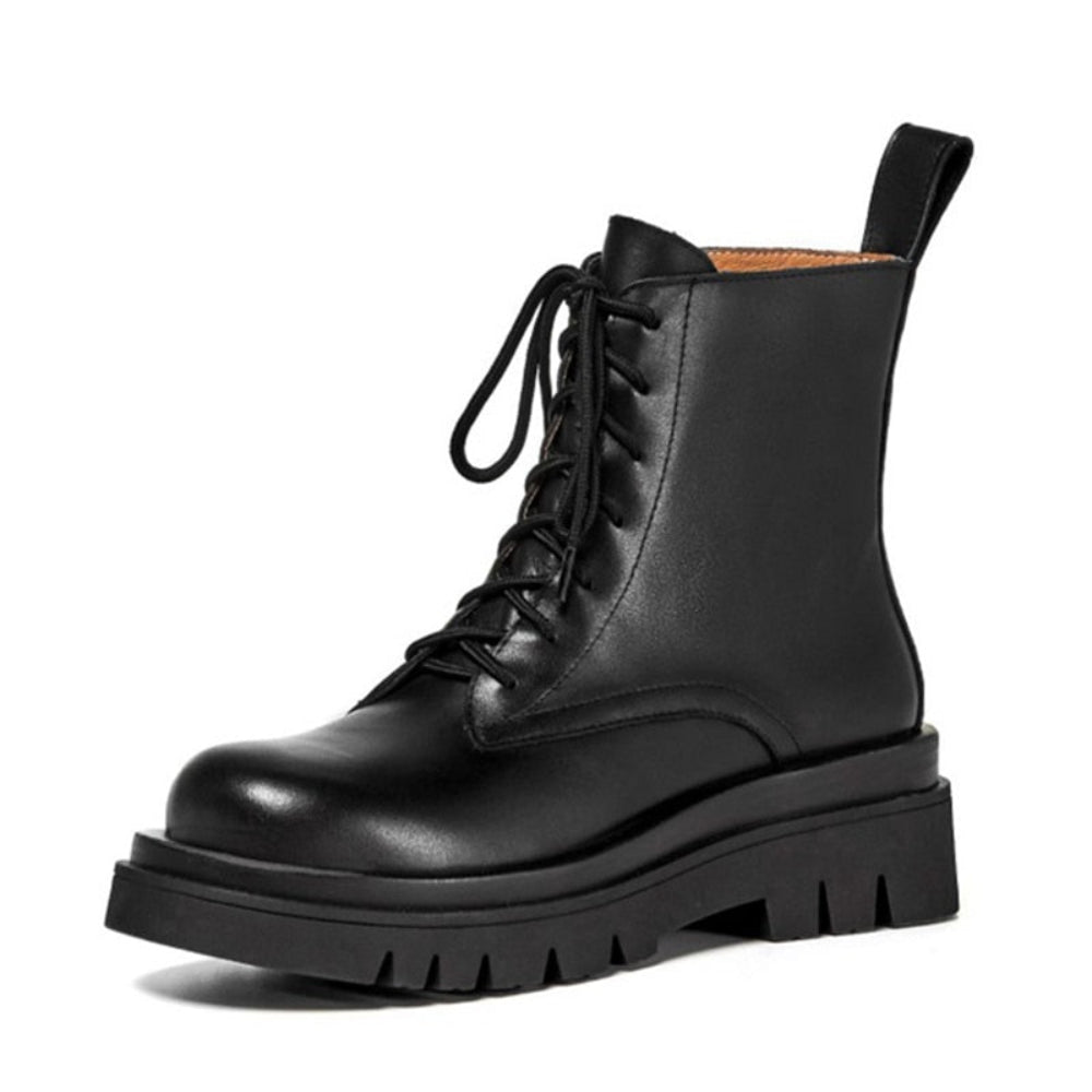 Real Leather Ankle Warm Platform Short Boots | Necessary Clothing