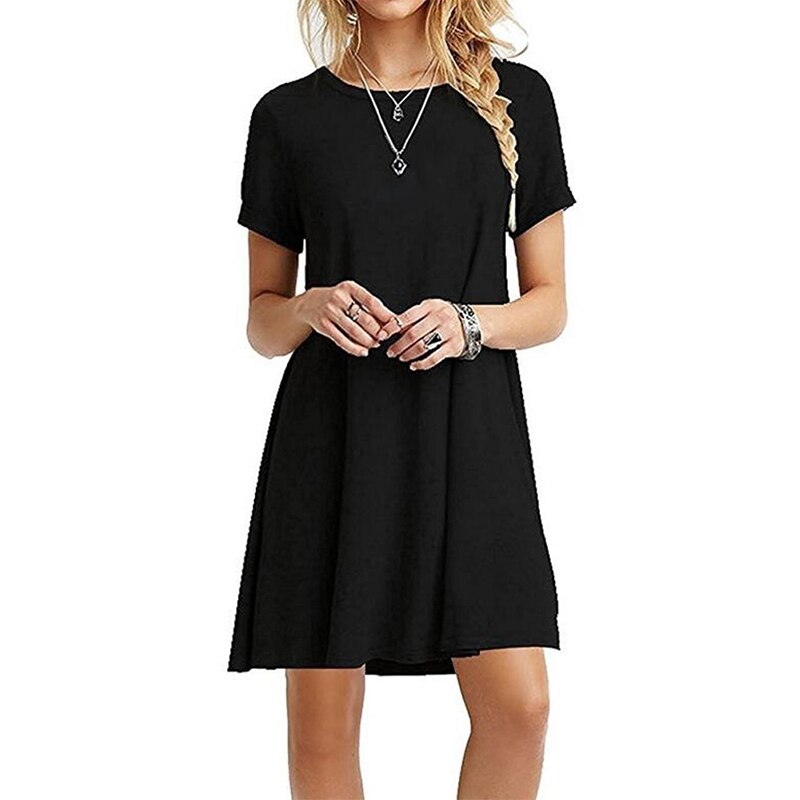 Summer Mini Short Sleeve Beach Loose Dress - Necessary Clothing Store