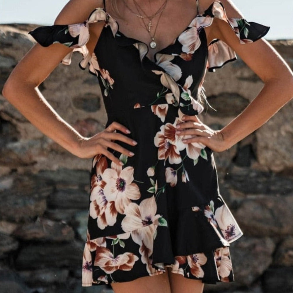 V Neck Lace Mini Dress - Necessary Clothing Store