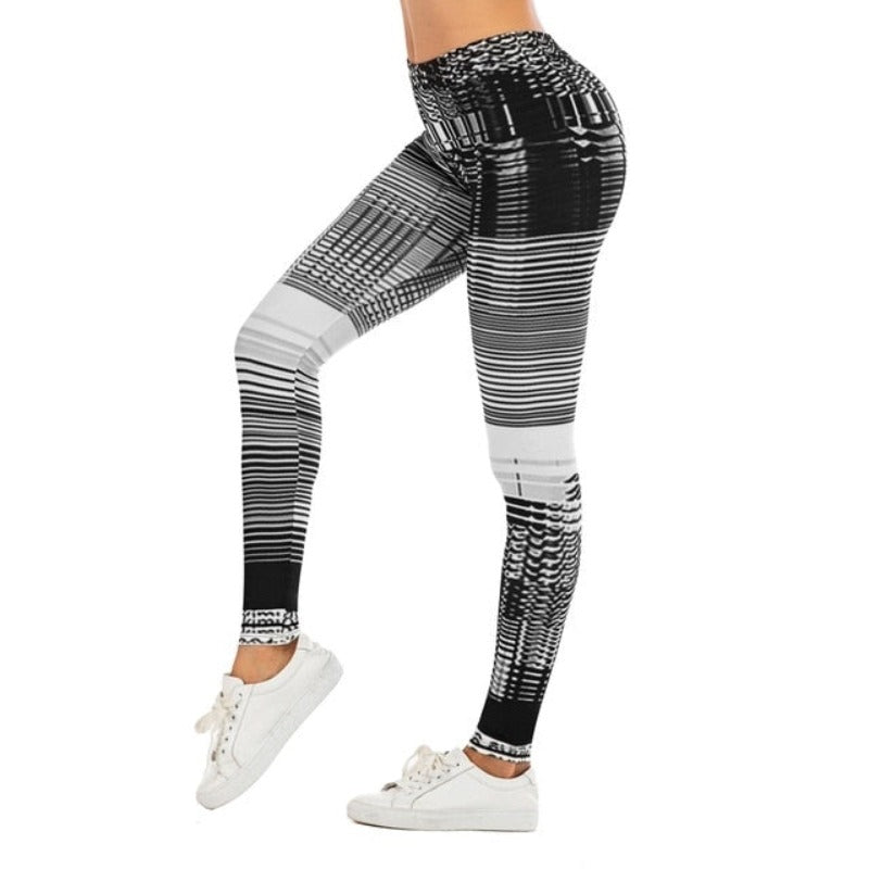 Brand Sexy Leaf Printing Fitness Slim High Waist Leggings - Necessary Clothing